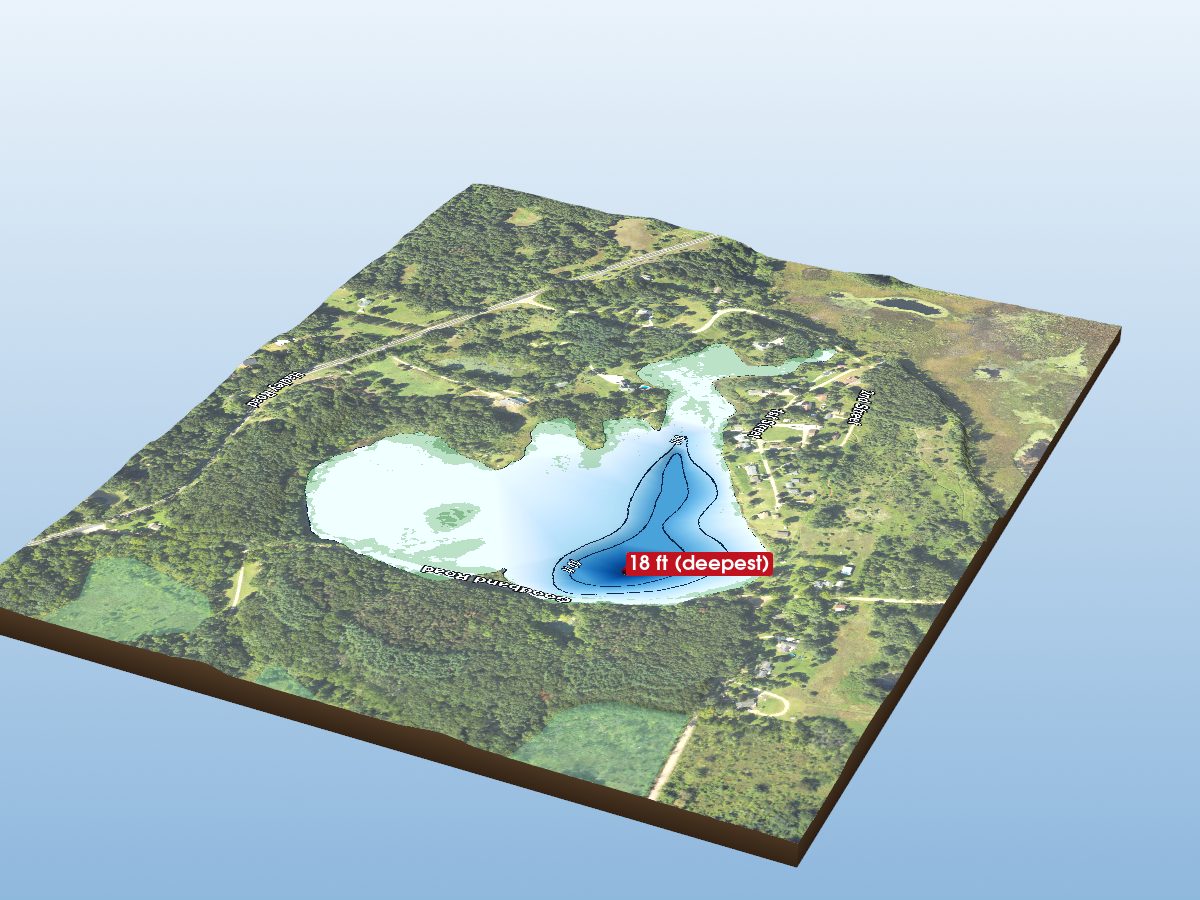 Depth map of Wild Goose Lake