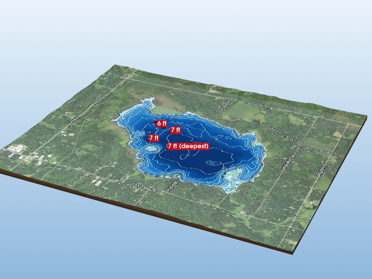 Depth map of Wild Rice Lake Reservoir