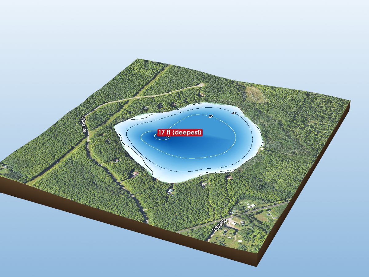 Depth map of Wildwood Lake