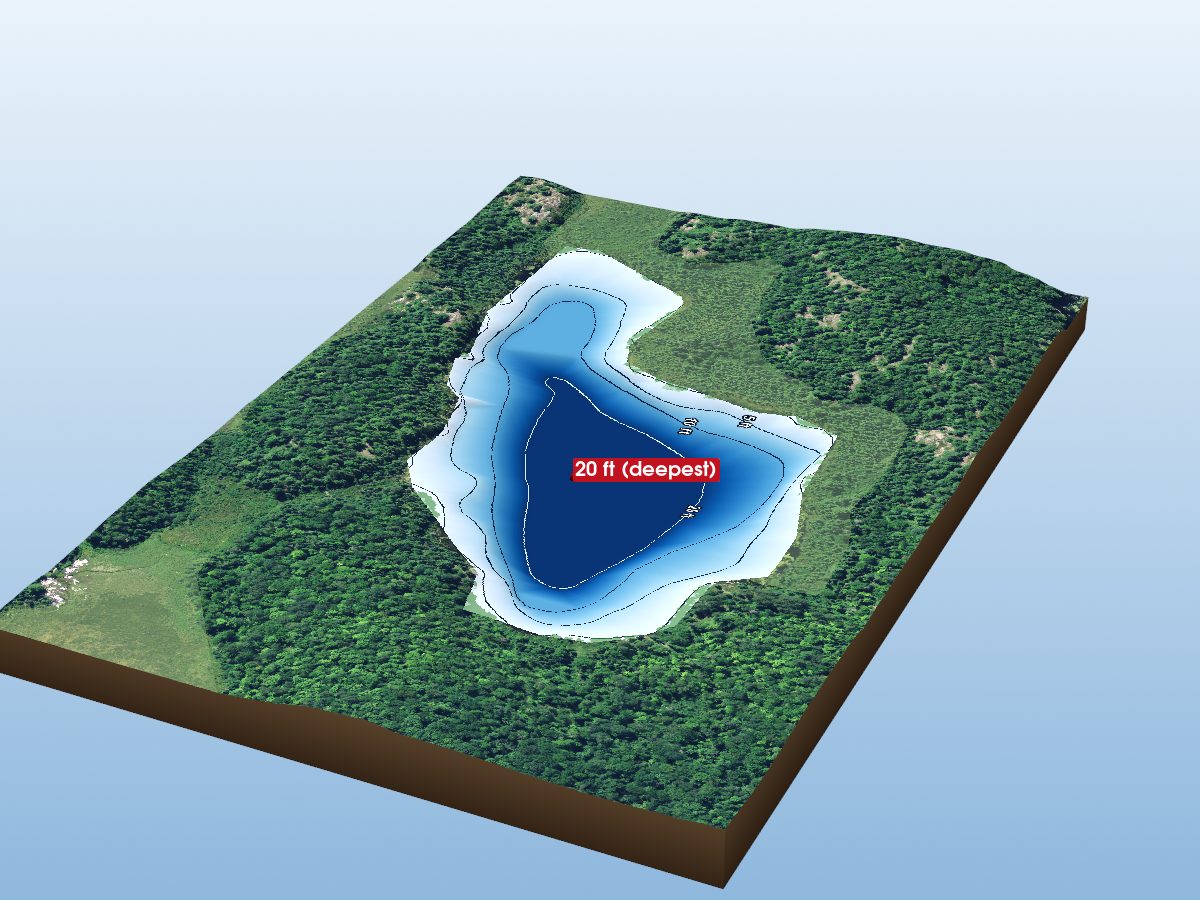 Depth map of Wiley's Lake