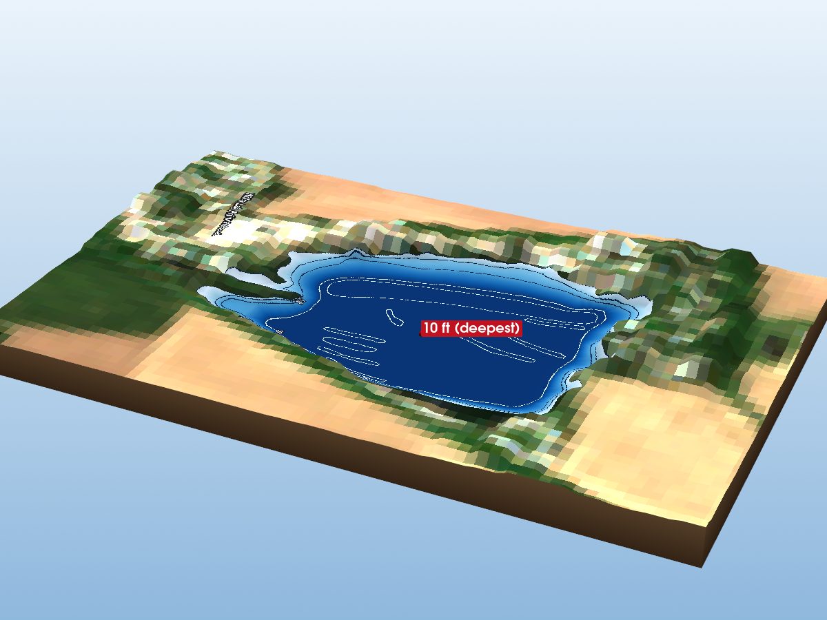 Depth map of Willow Lake