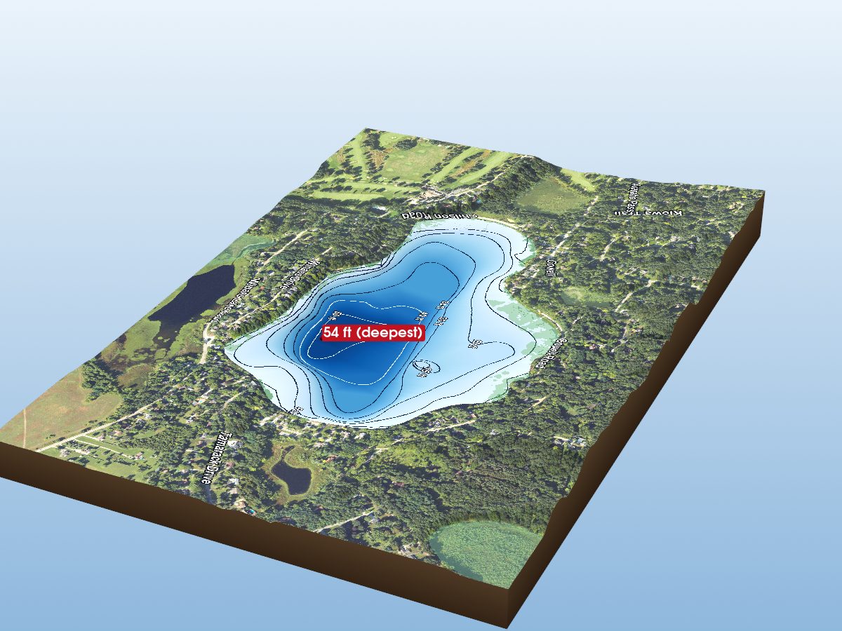Depth map of Winans Lake