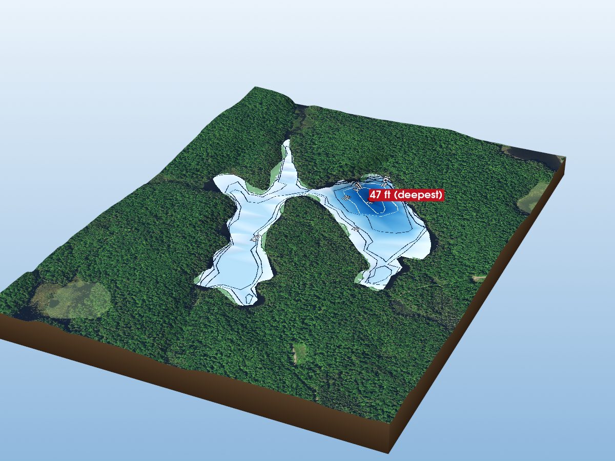 Depth map of Windfall Lake