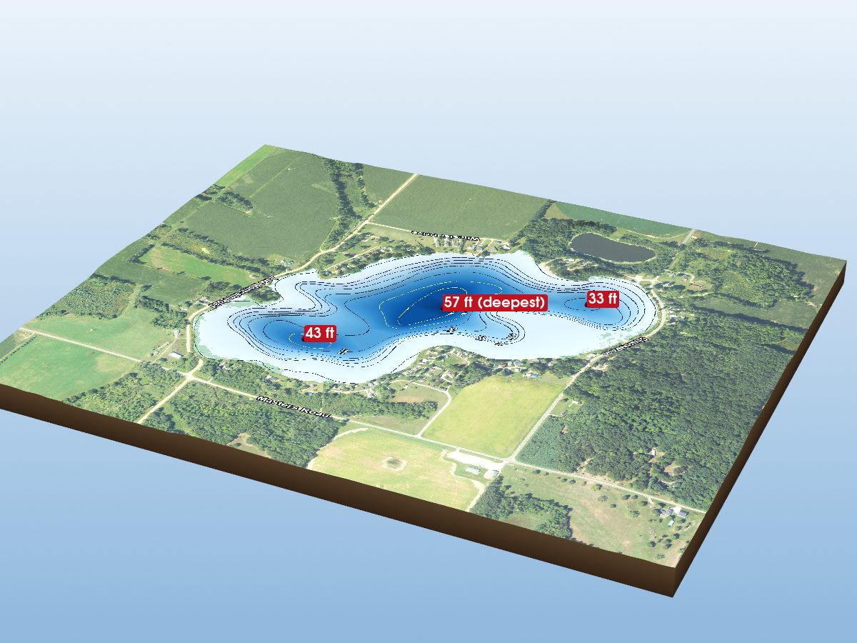 Depth map of Winfield Lake