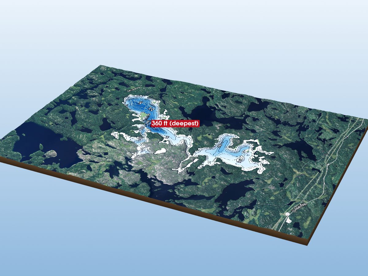 Depth map of Winnange Lake