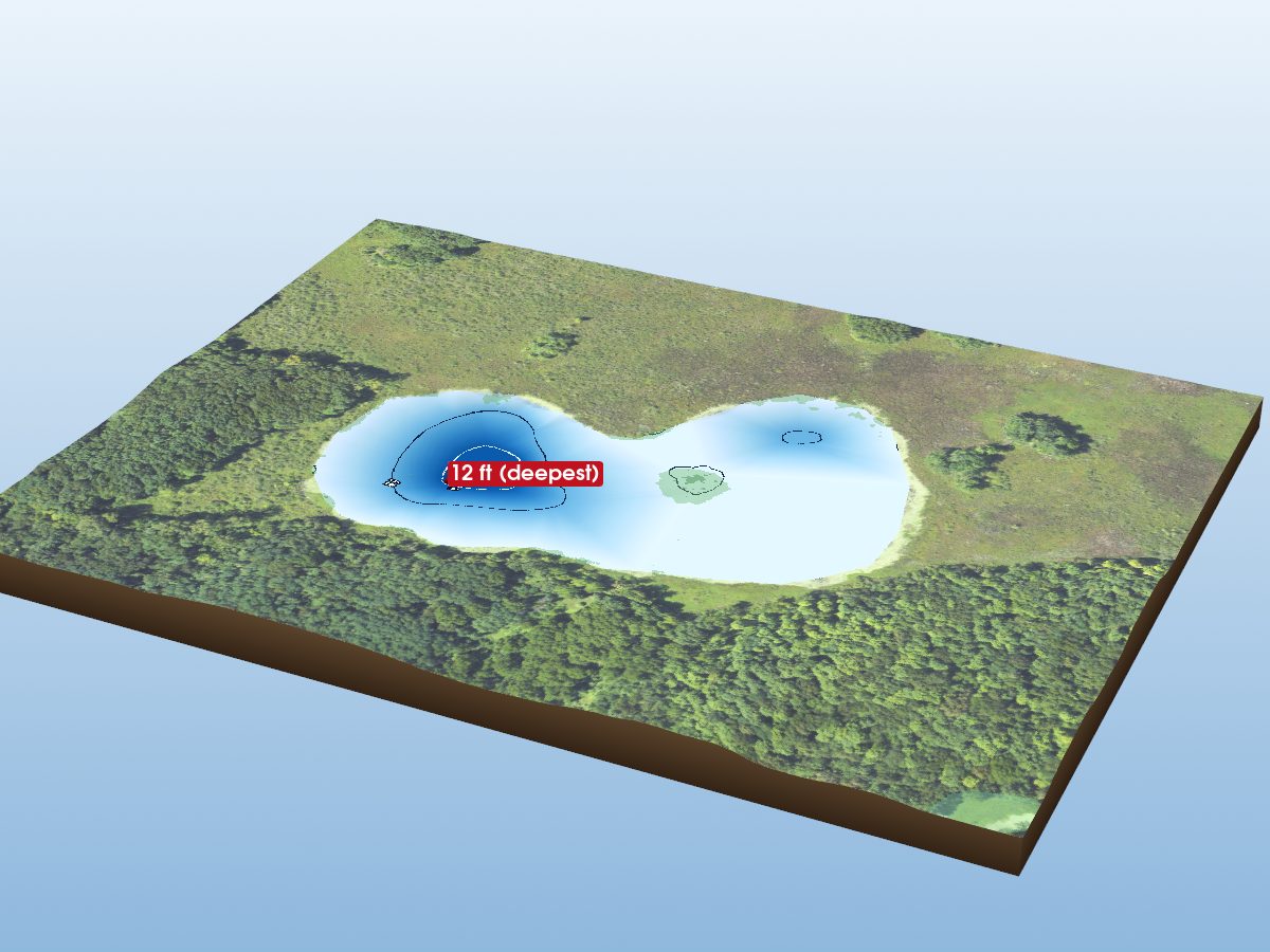 Depth map of Winnewana Lake