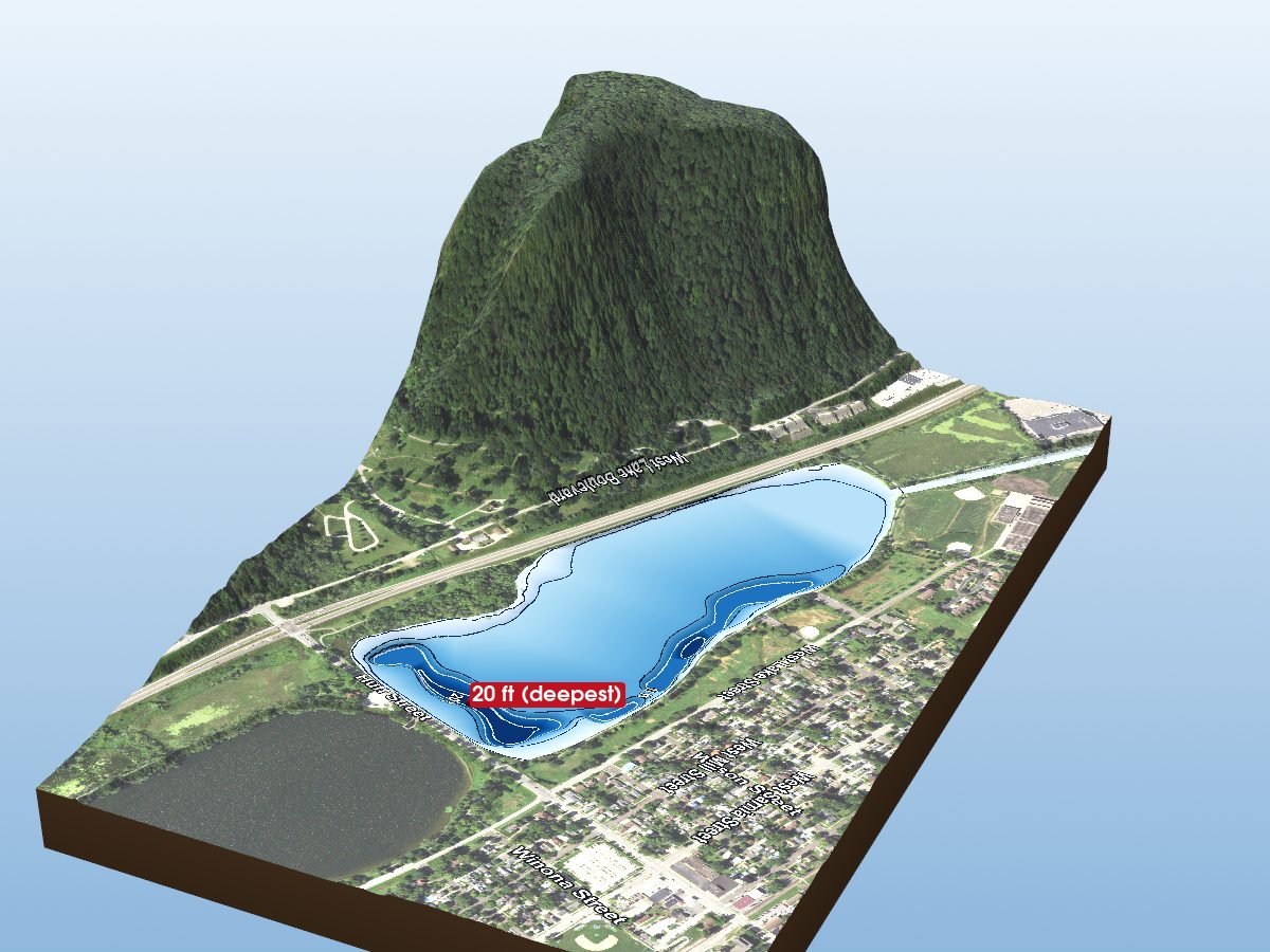 Depth map of Winona Lake (North Bay)
