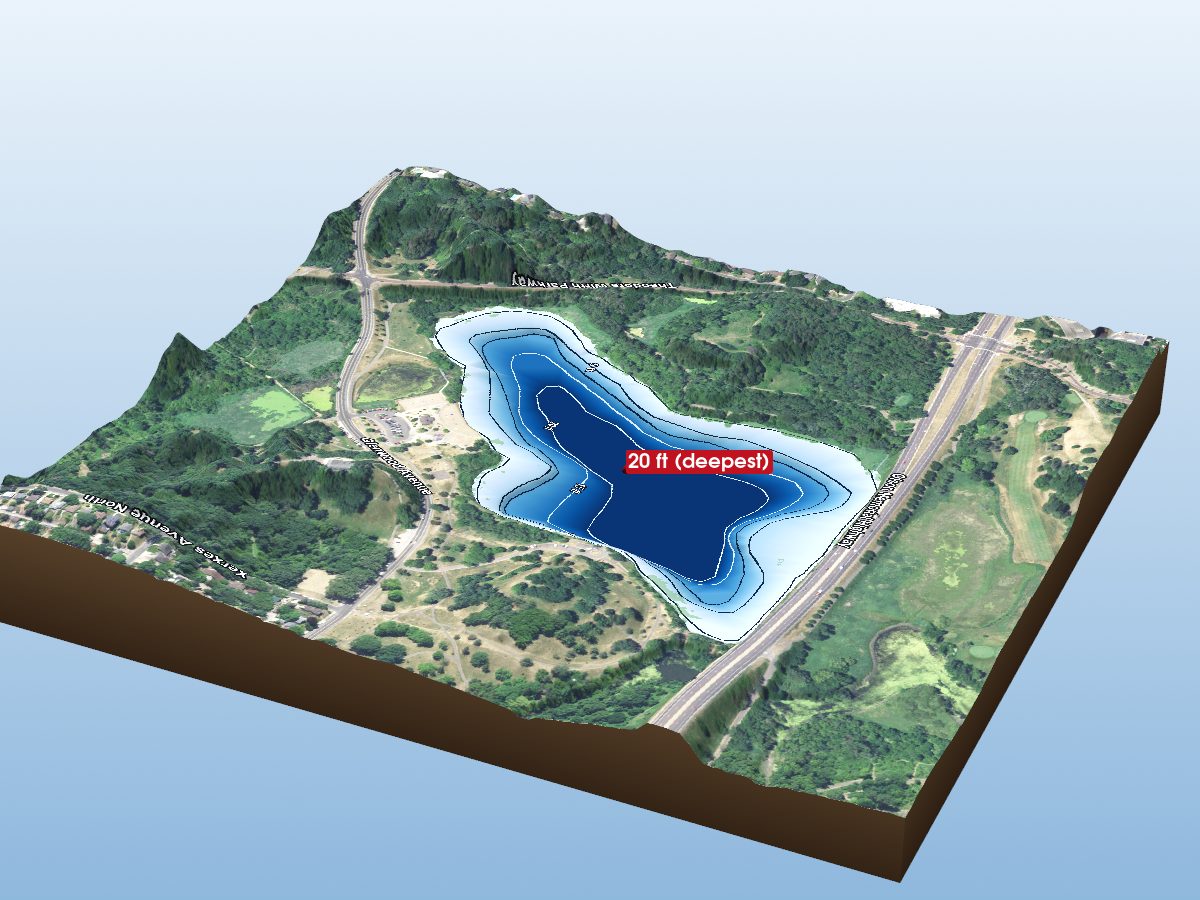 Depth map of Wirth Lake