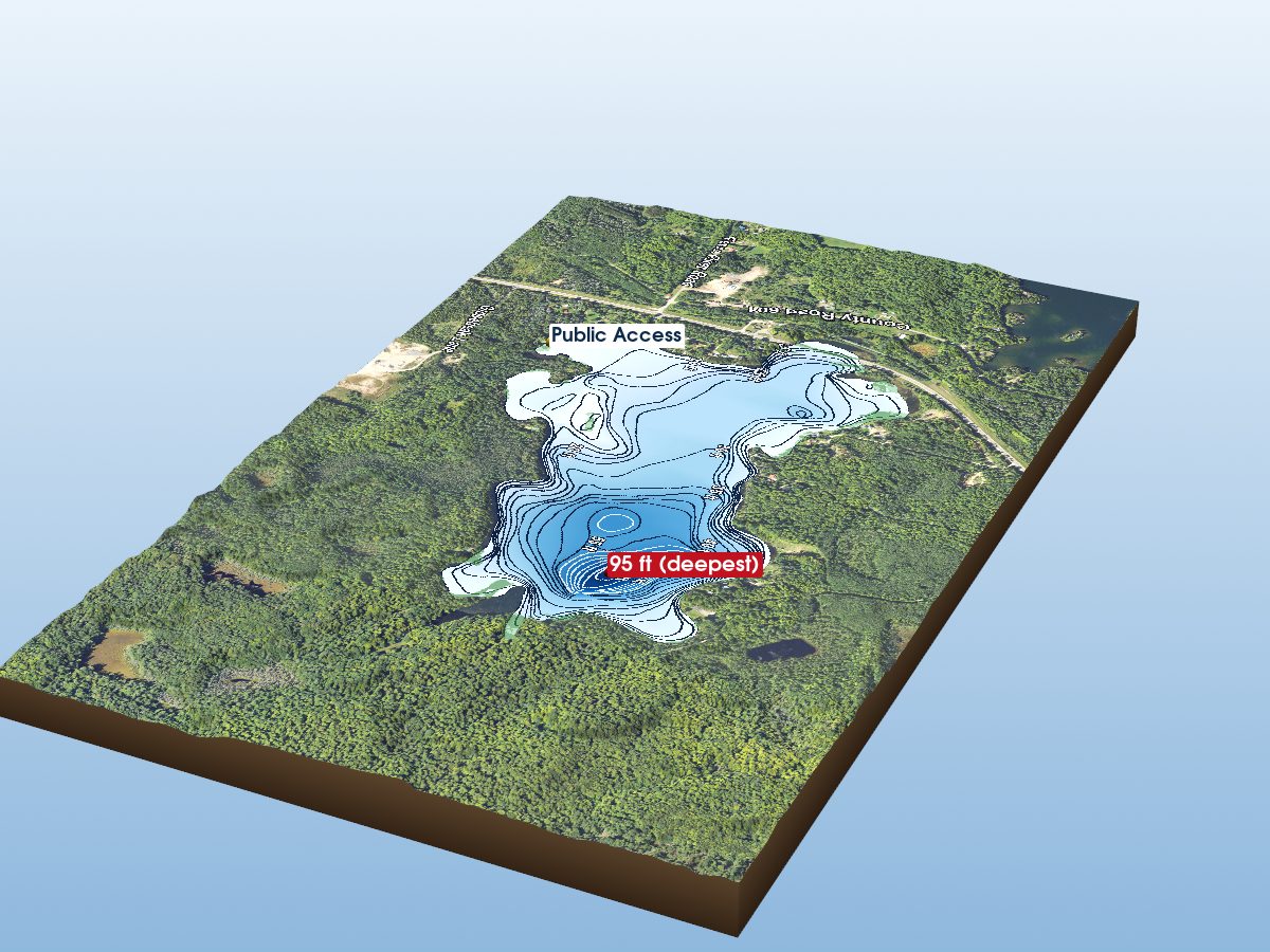 Depth map of Witch Lake