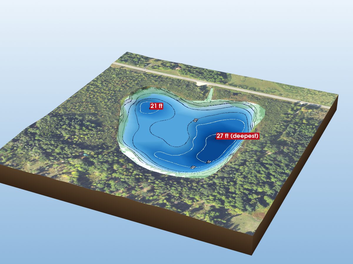 Depth map of Withey Lake