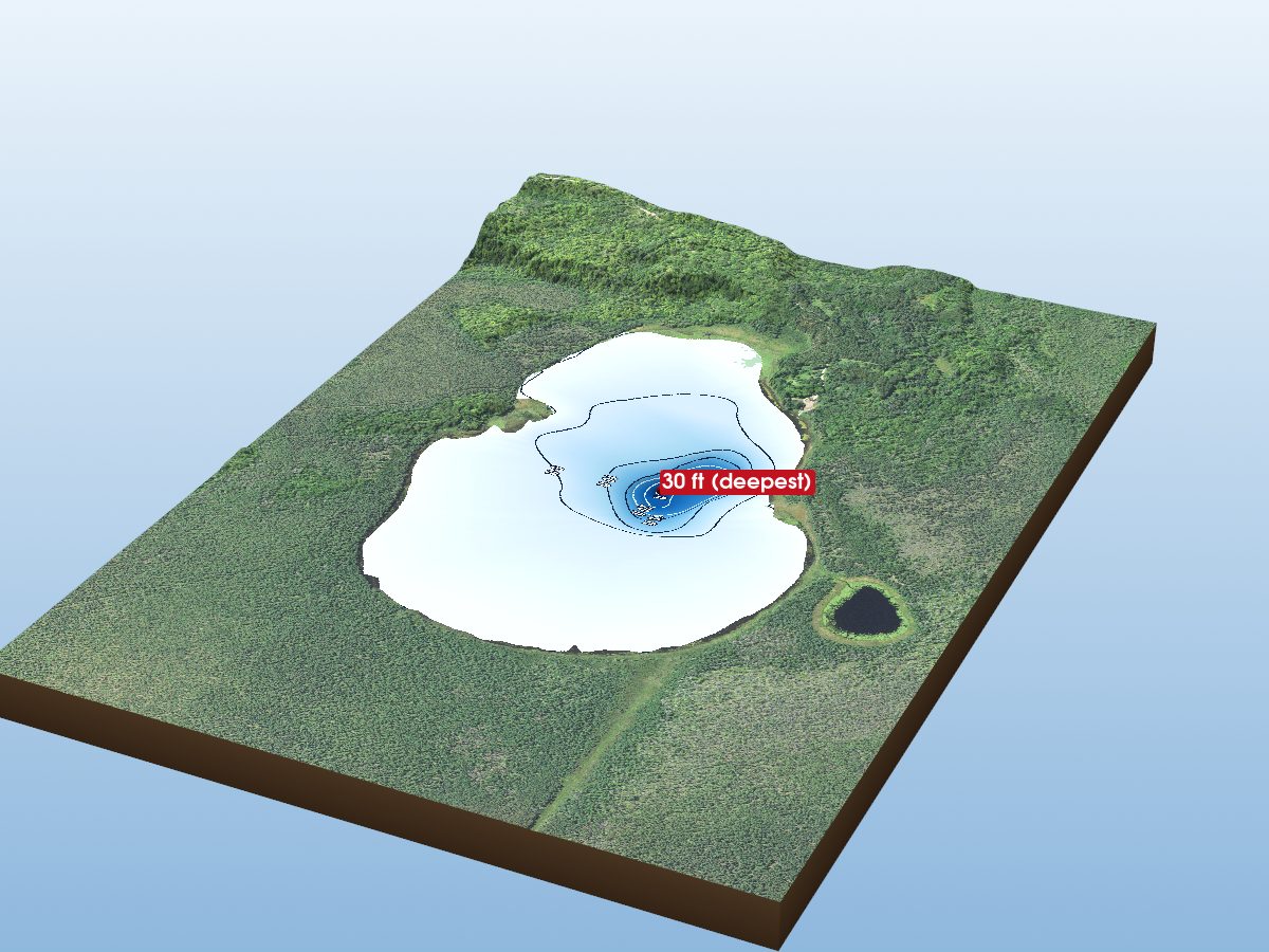 Depth map of Wolf Lake