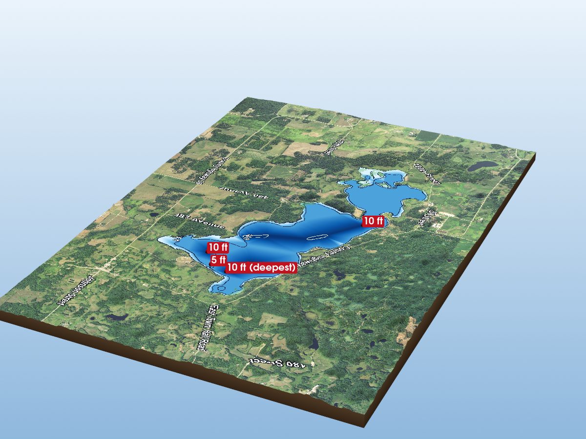Depth map of Wolf Lake