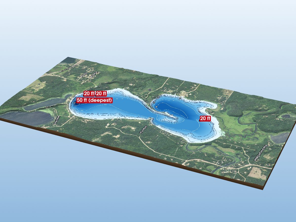 Depth map of Wolf Lake