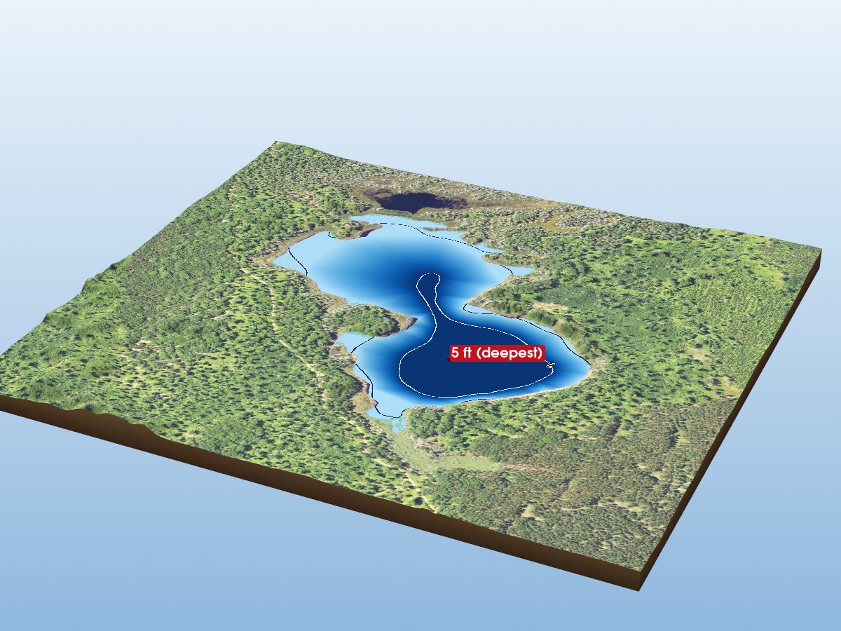 Depth map of Wolf Lake