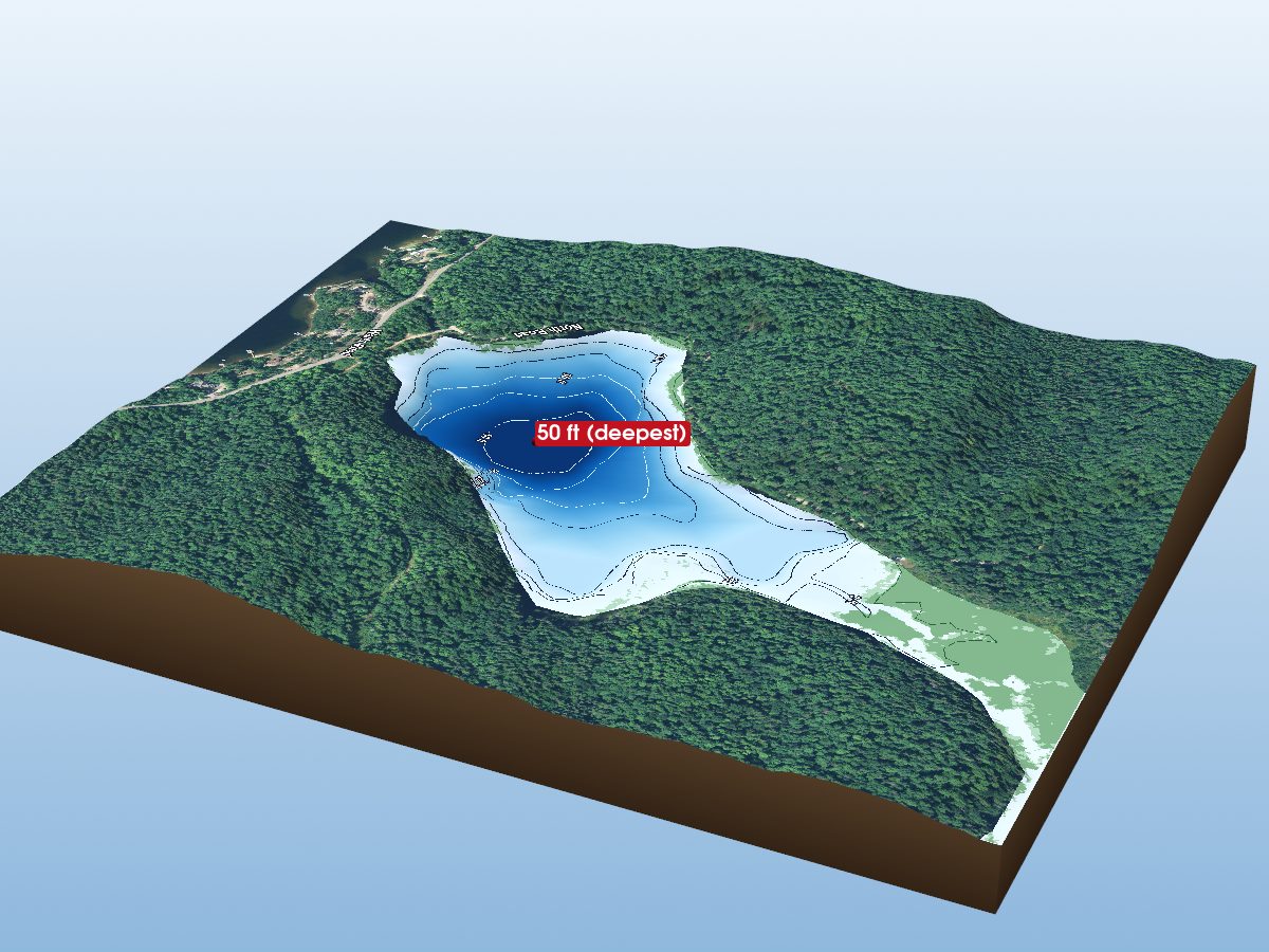 Depth map of Wolf Lake