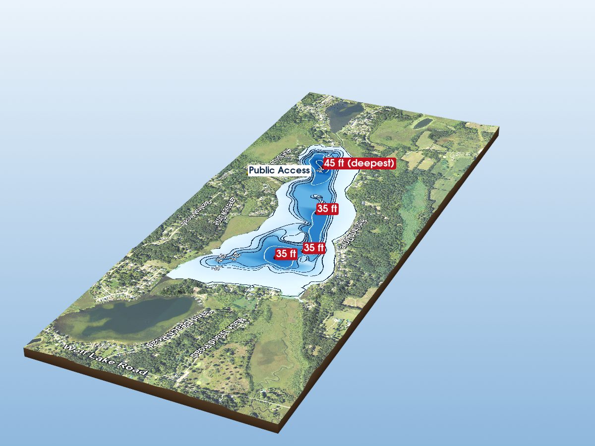 Depth map of Wolf Lake