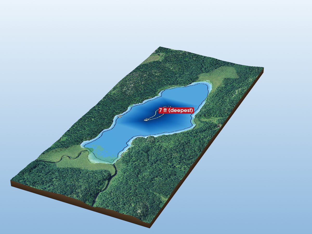 Depth map of Wolf Lake