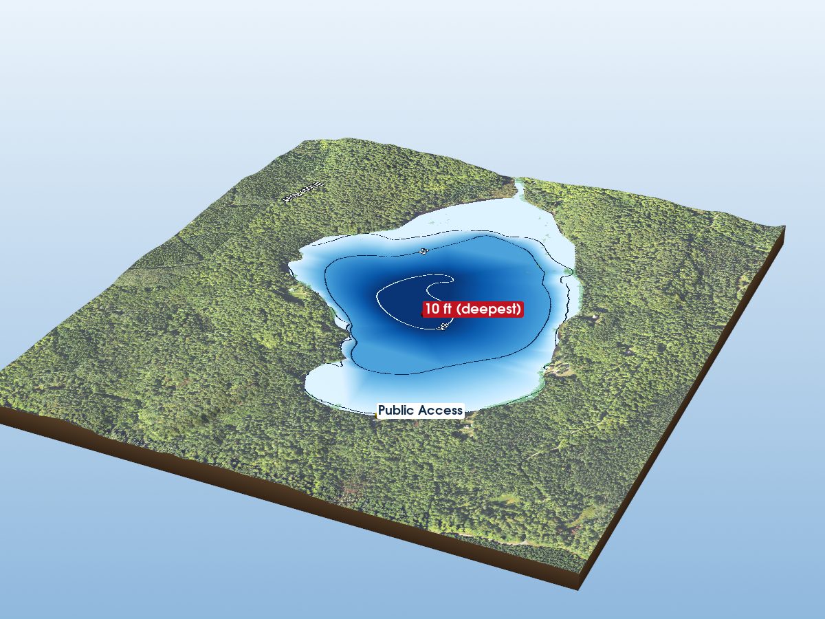 Depth map of Wolf Lake