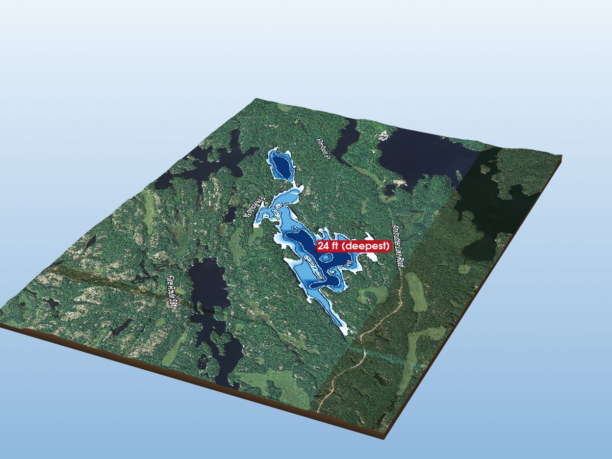 Depth map of Wolf Lake