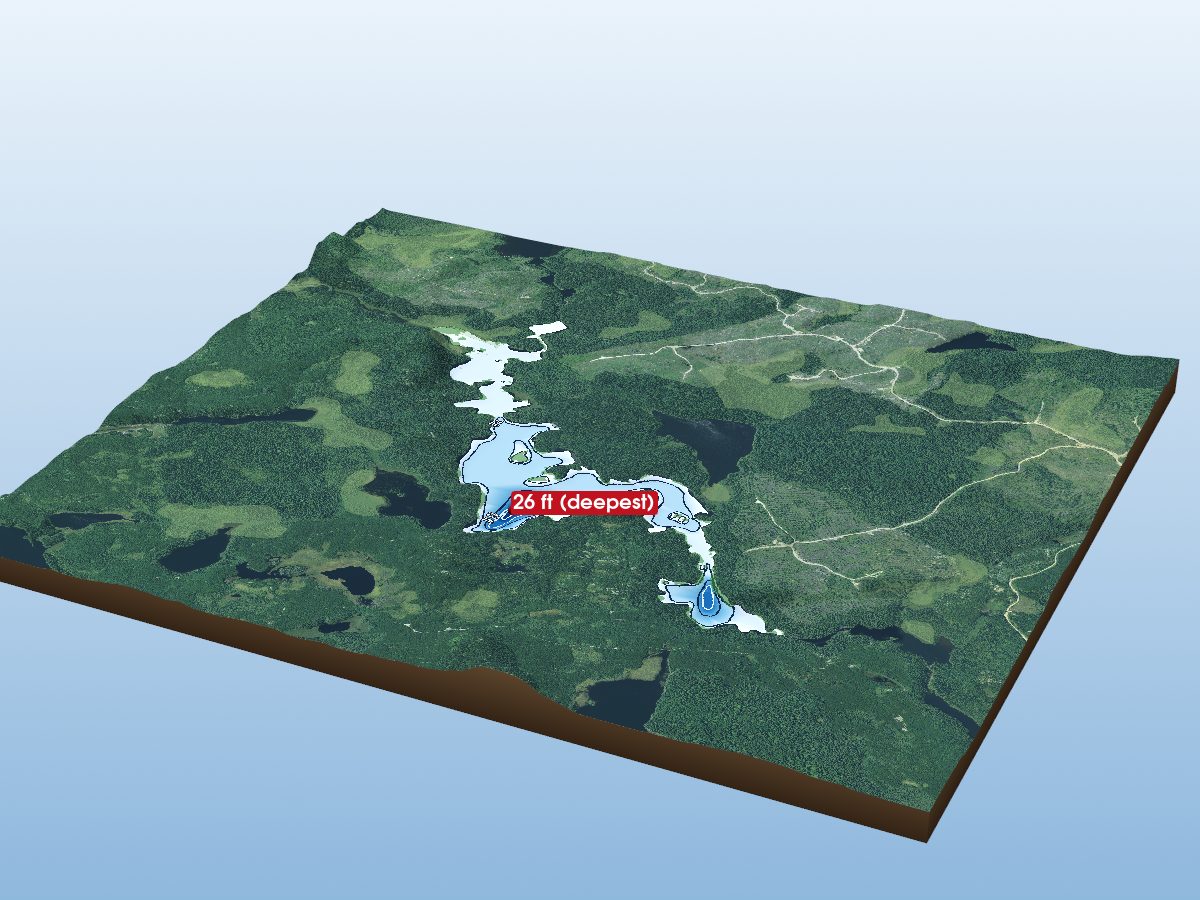 Depth map of Wolf Lake