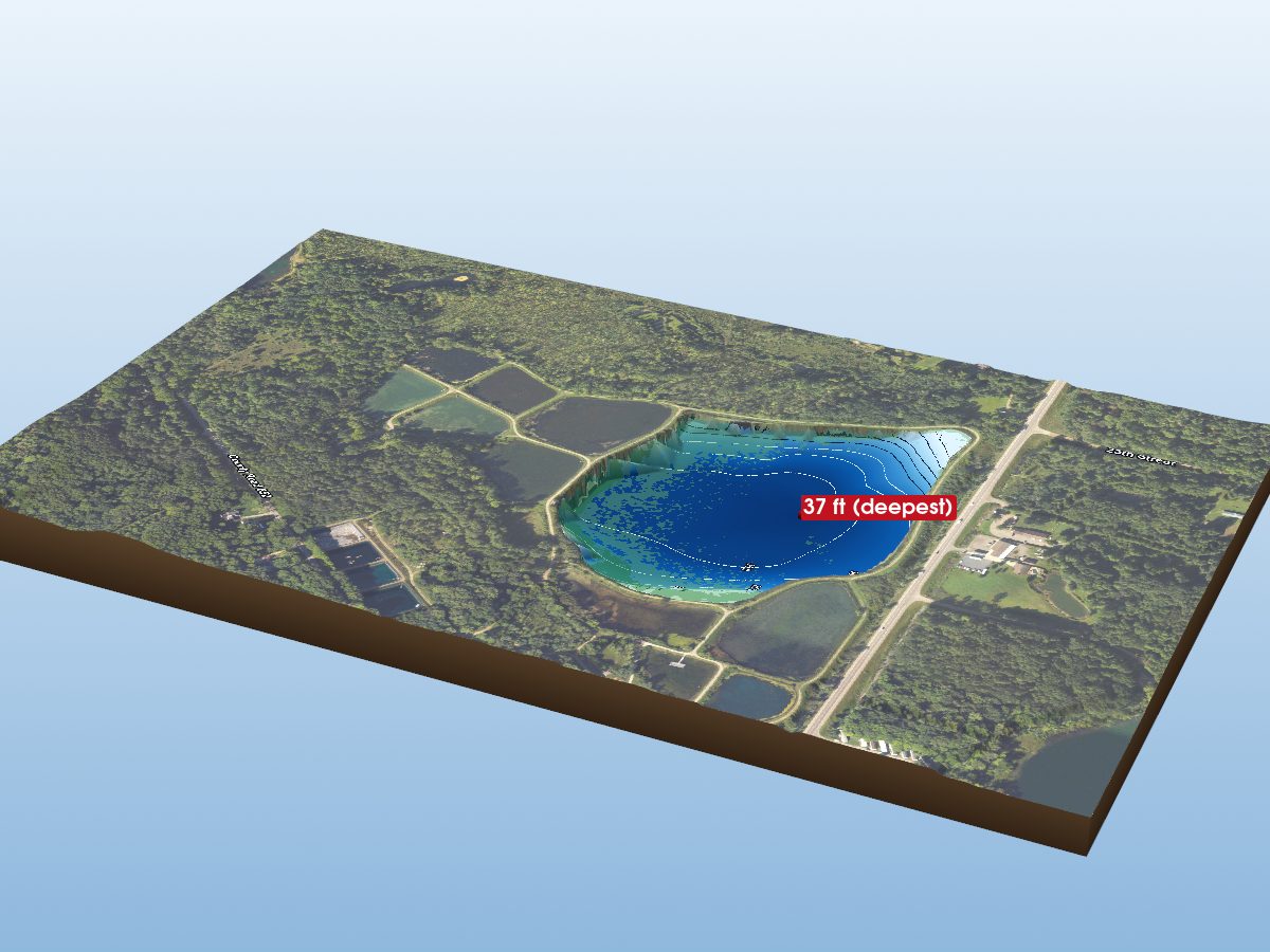 Depth map of Wolf Lake