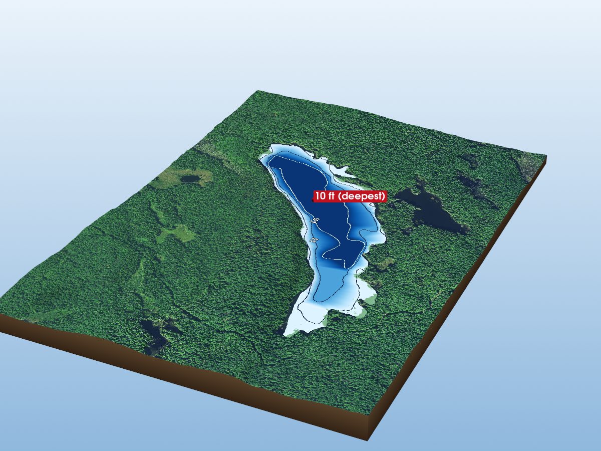 Depth map of Wolfsbane Lake