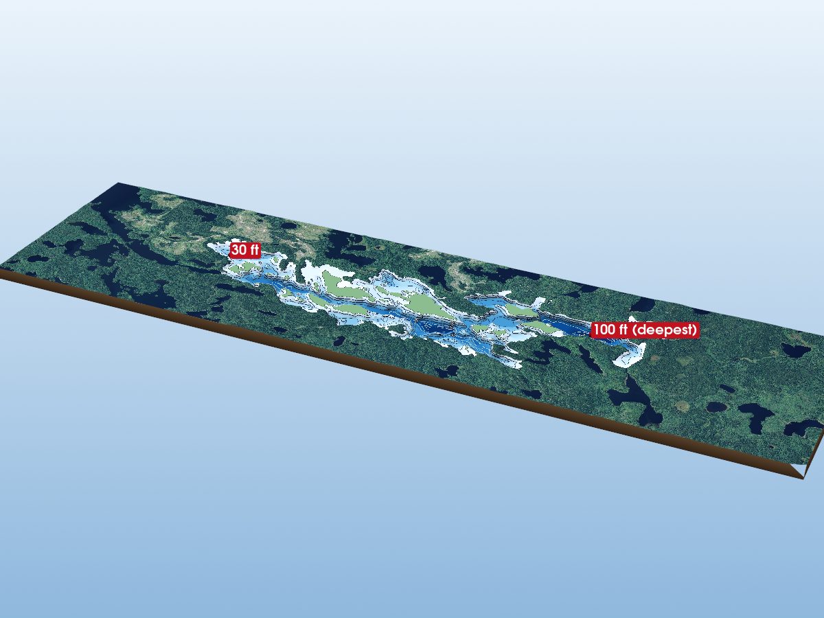 Depth map of Woman Lake
