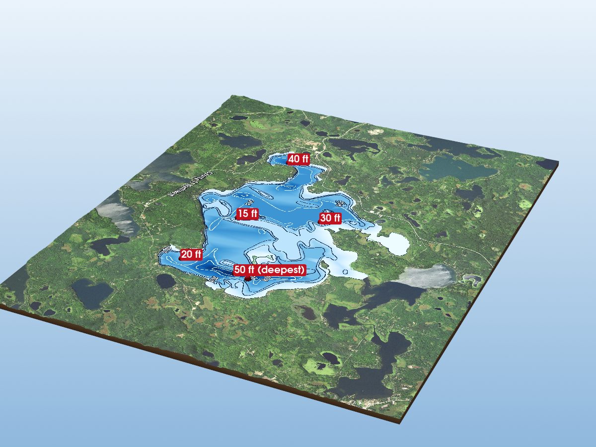 Depth map of Woman Lake (main lake)