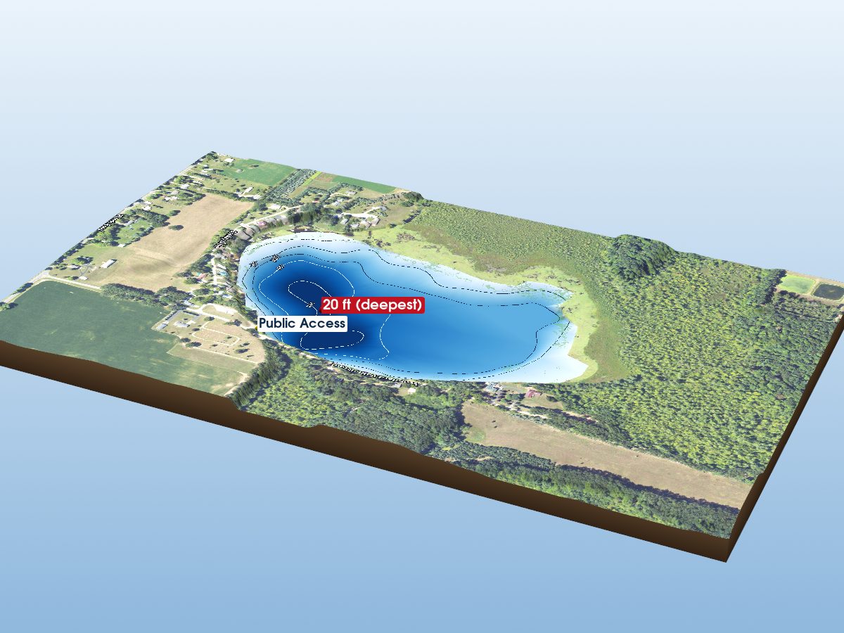 Depth map of Woodard Lake