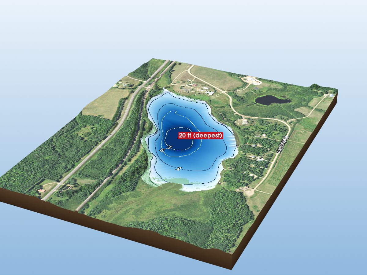Depth map of Woodbury Lake