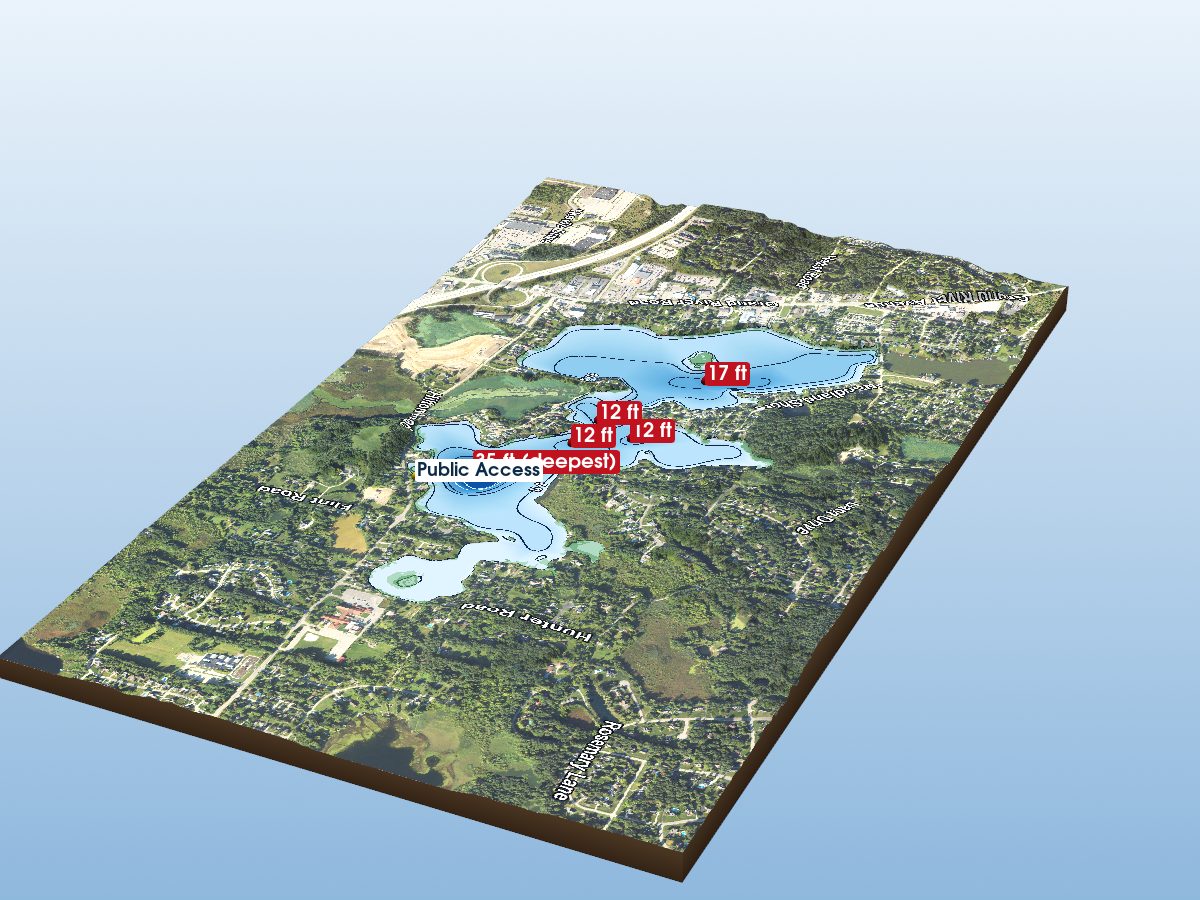 Depth map of Woodland Lake