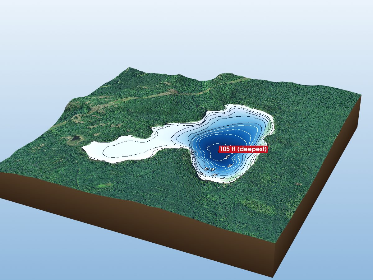 Depth map of Woodrow Lake