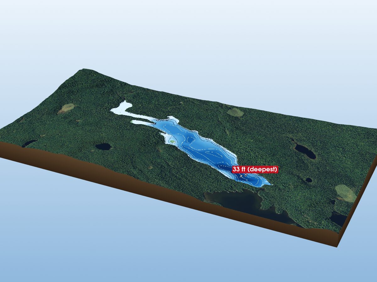 Depth map of Woods Lake