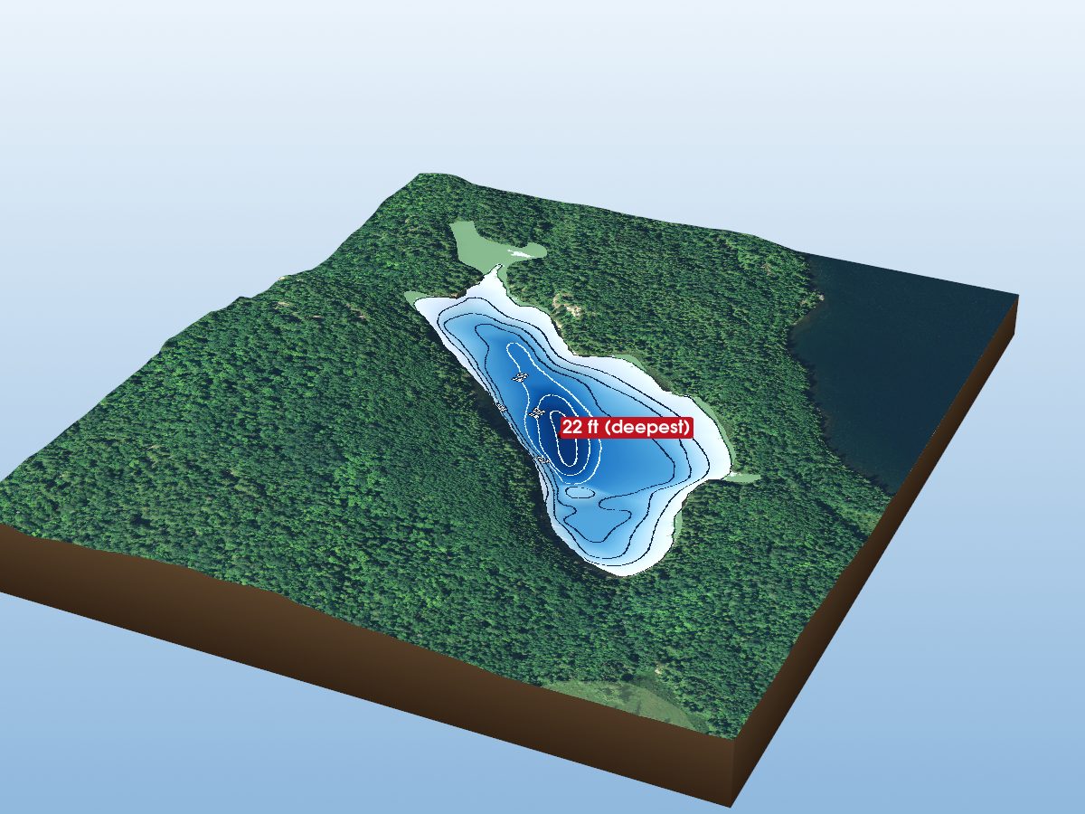 Depth map of Woodside Lake