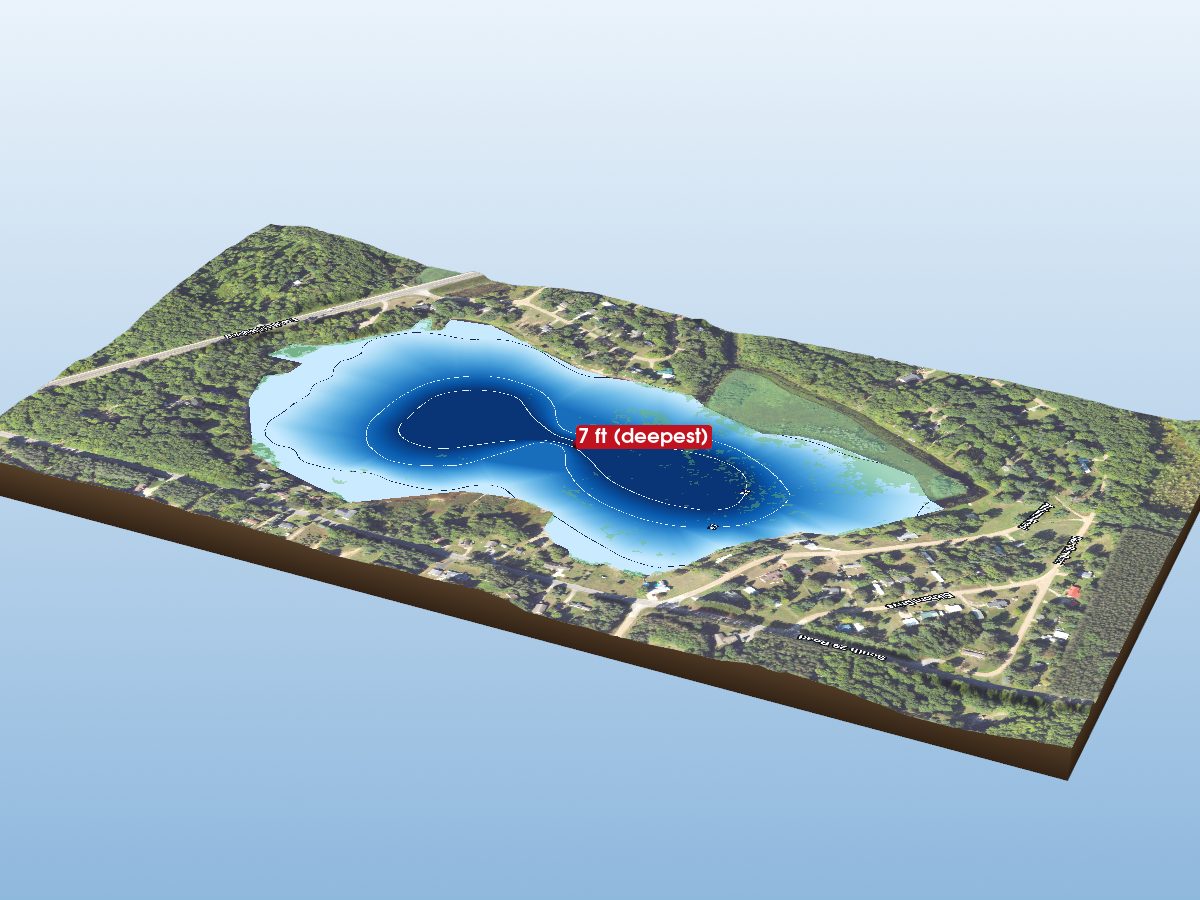 Depth map of Woodward Lake