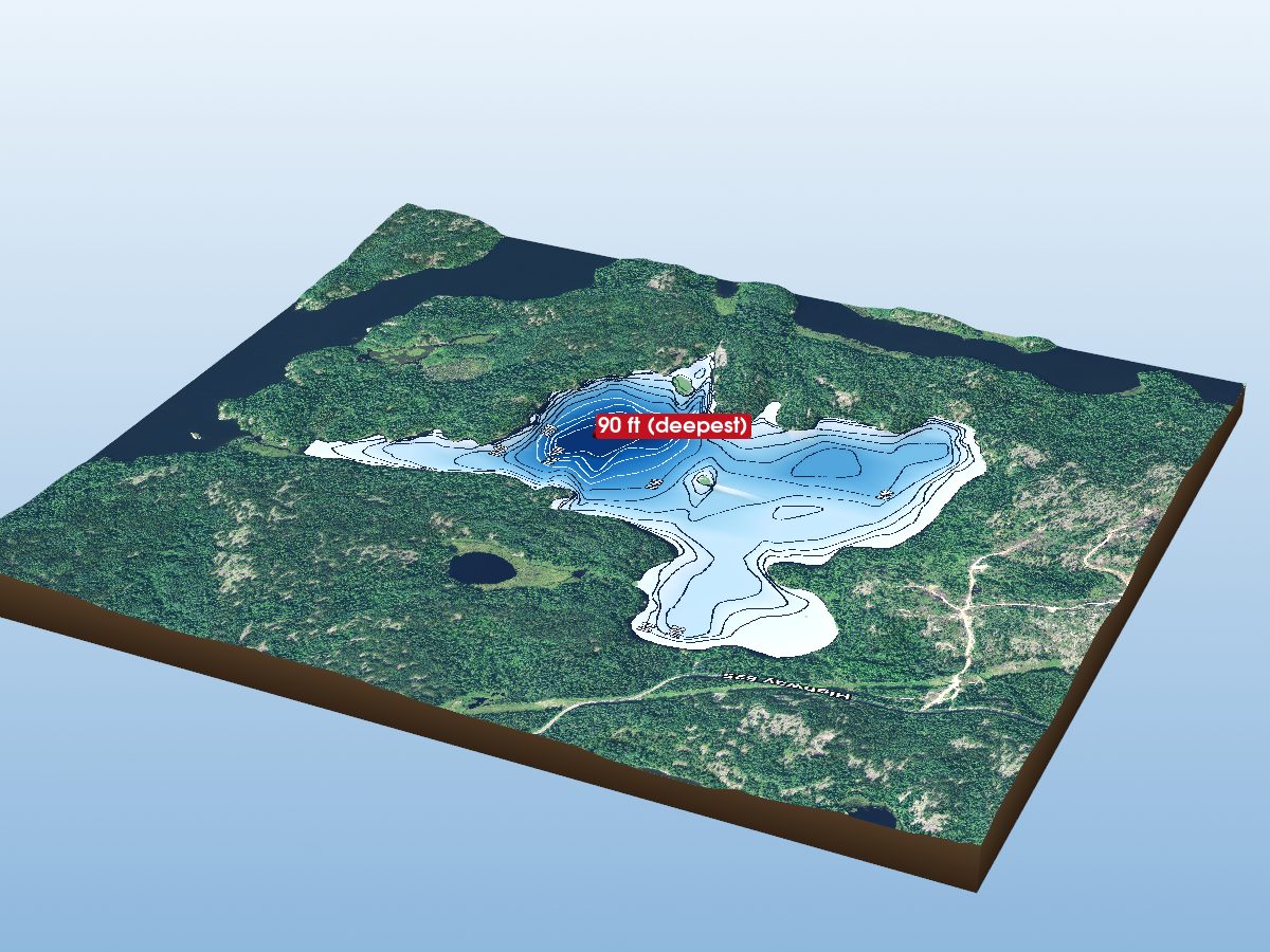 Depth map of Worth Lake