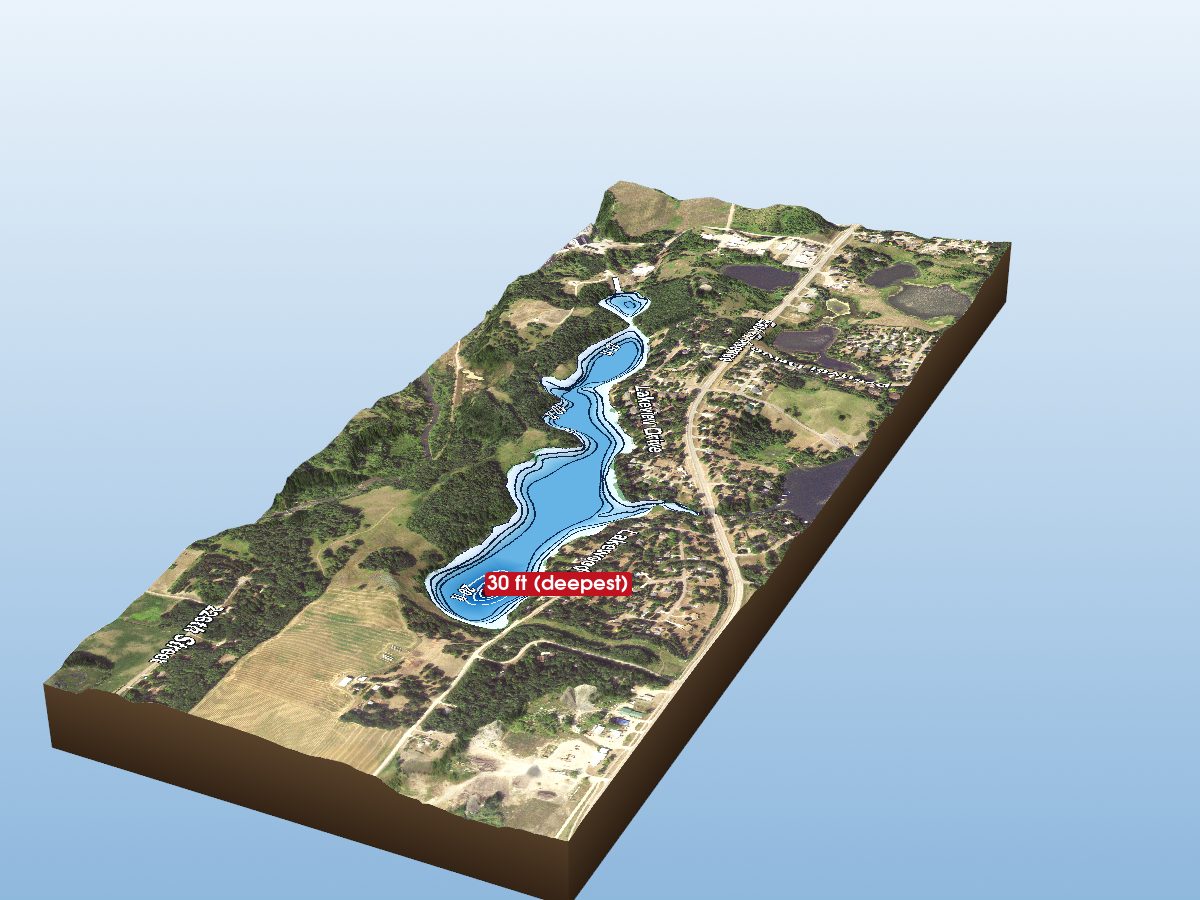 Depth map of Wright Lake