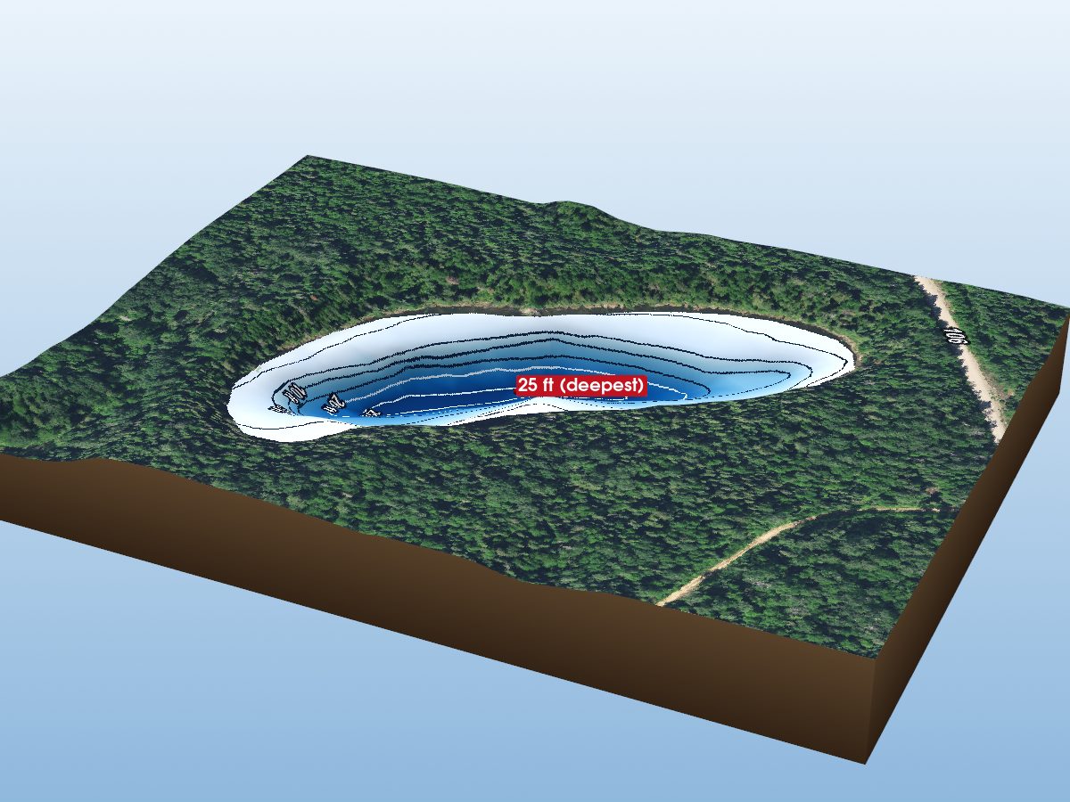 Depth map of Wright's Lake