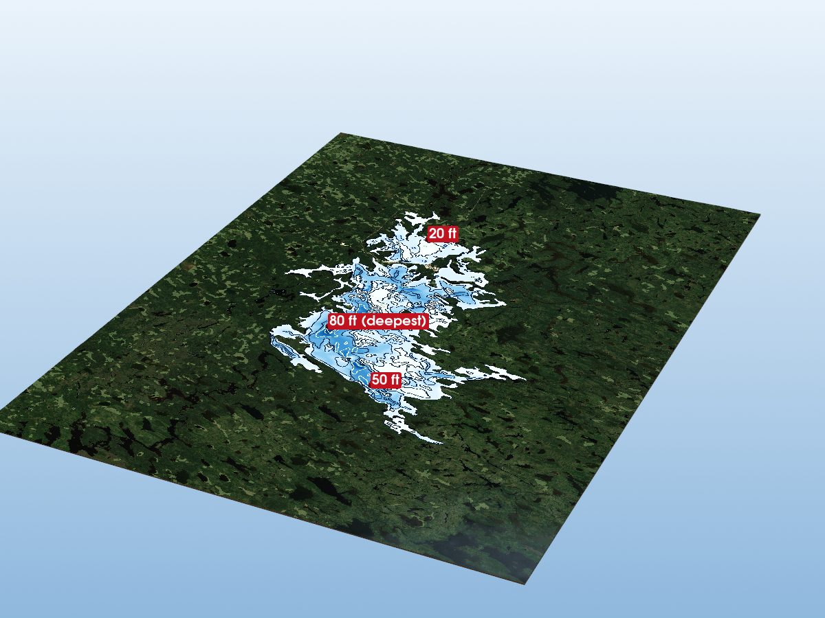 Depth map of Wunnummin Lake