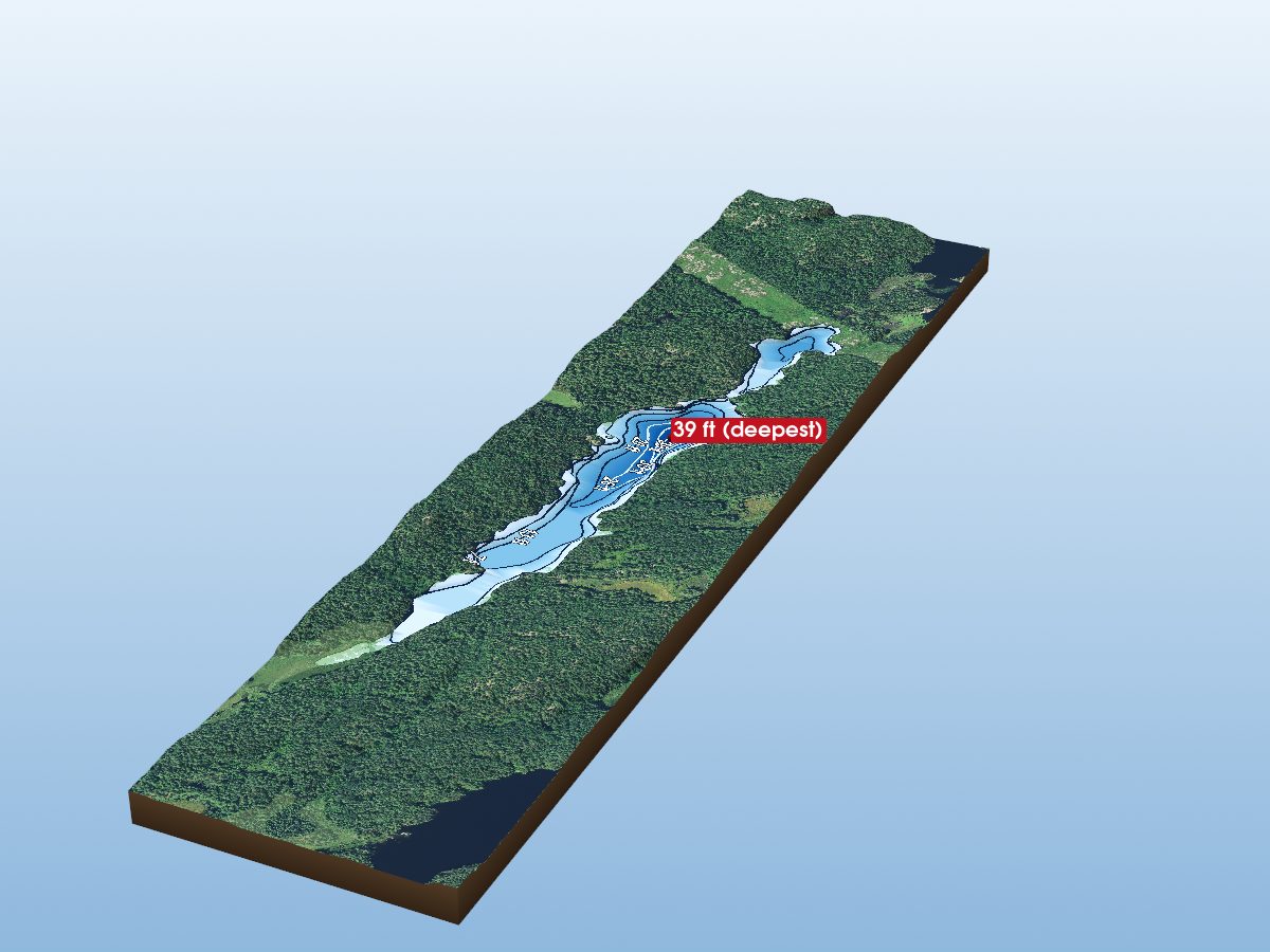 Depth map of Wylie Lake