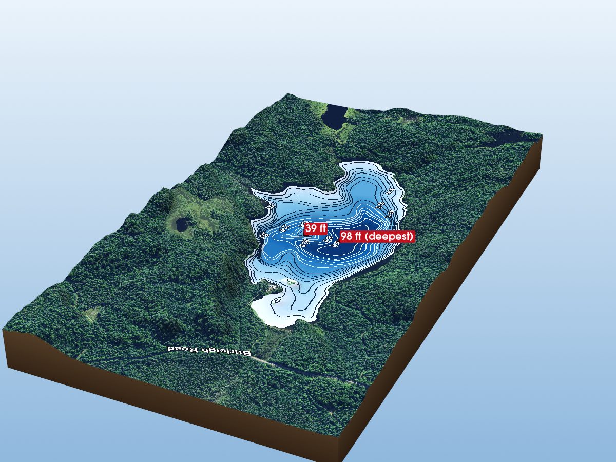 Depth map of Yankton Lake