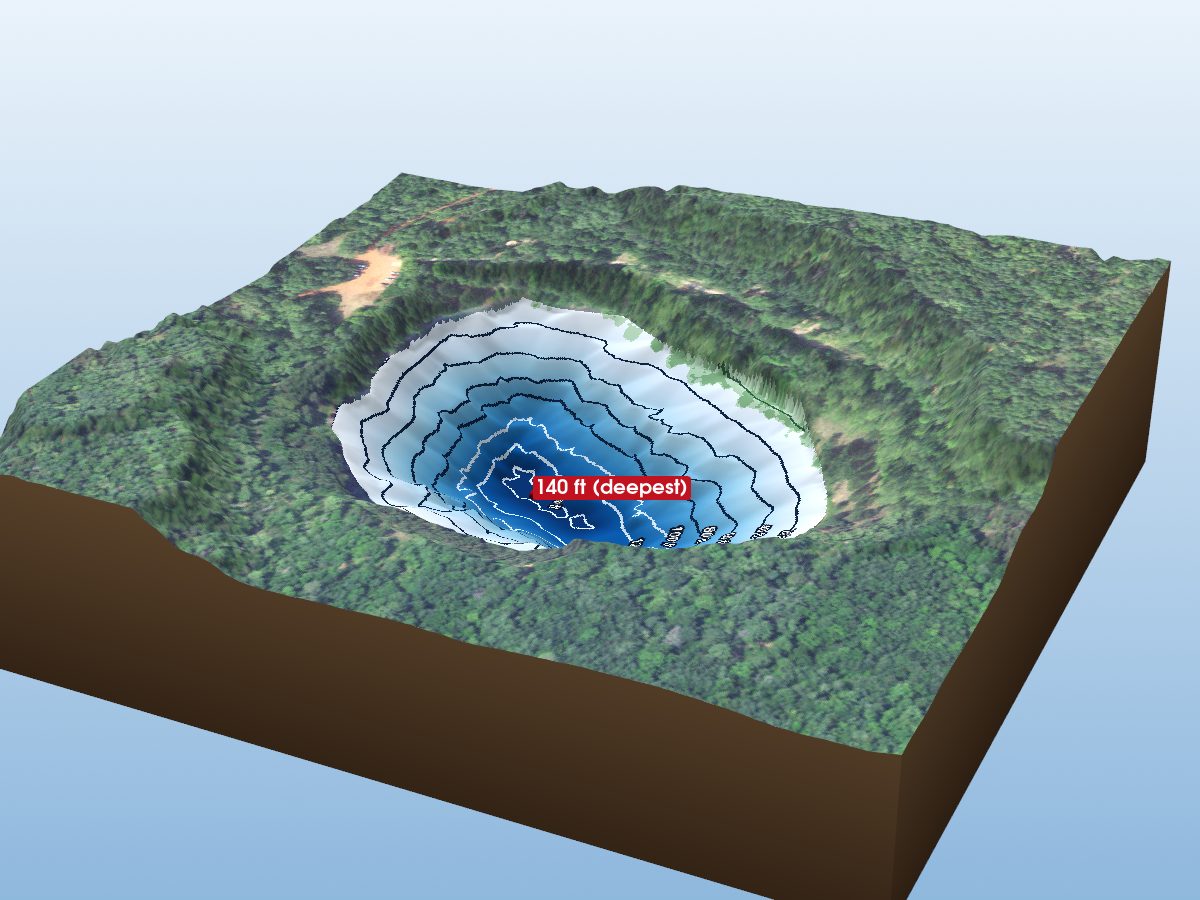Depth map of Yawkey Mine