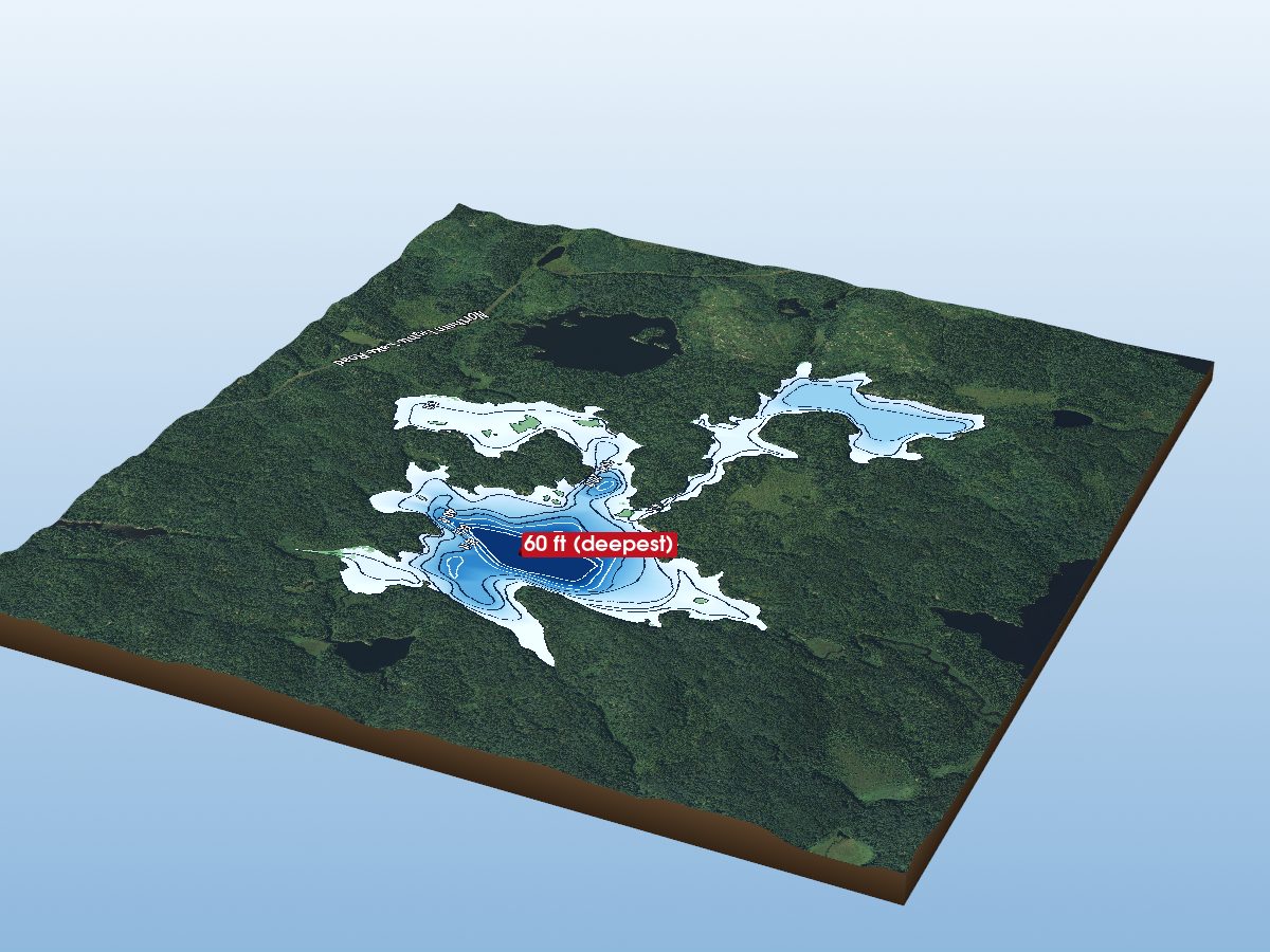 Depth map of Yellowhammer Lake