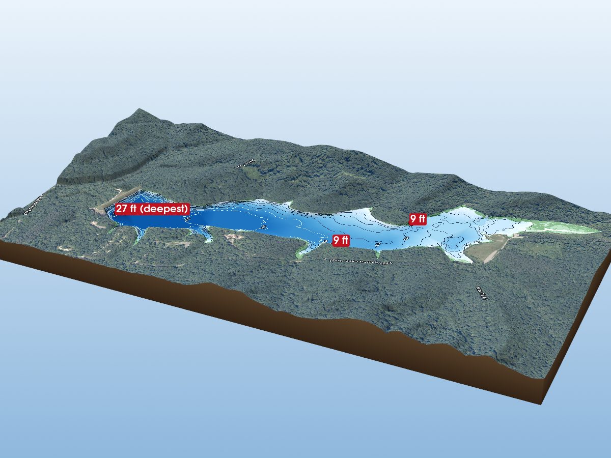 Depth map of Yellowwood Lake
