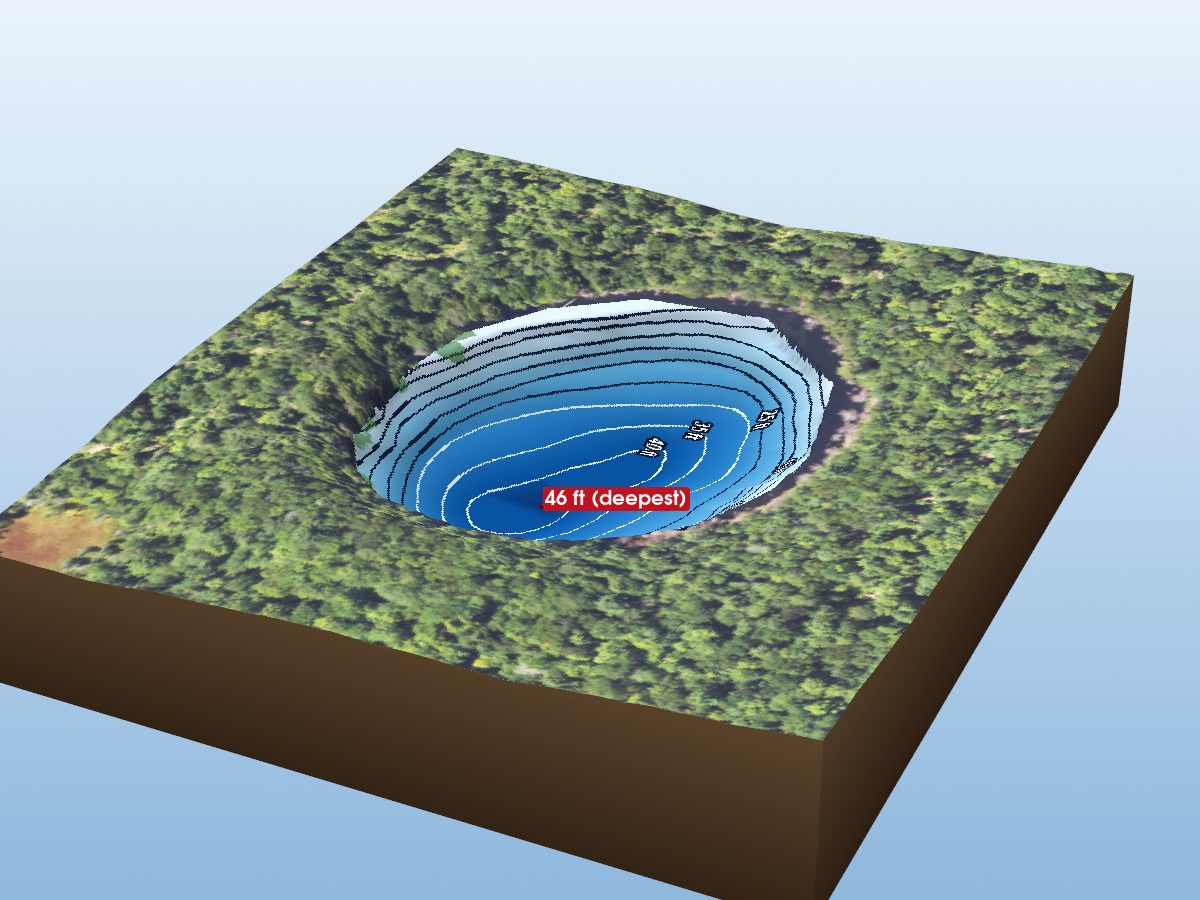 Depth map of Young Lake