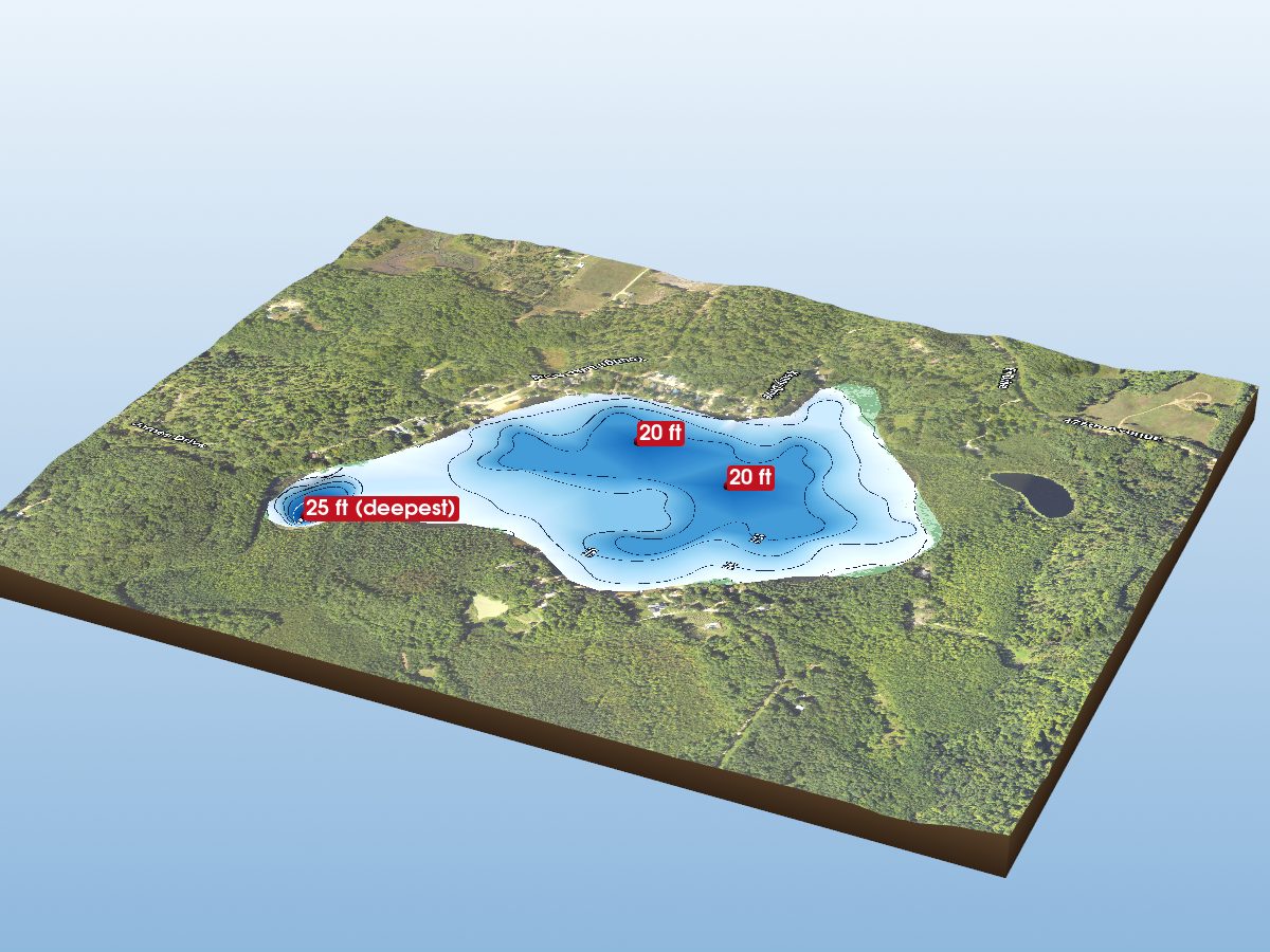 Depth map of Youngs Lake