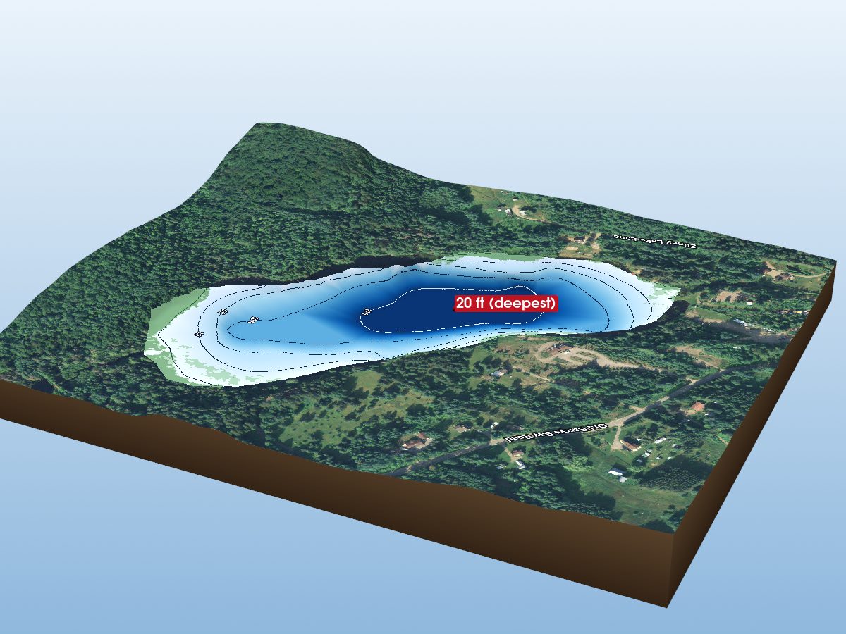 Depth map of Zelneys Lake