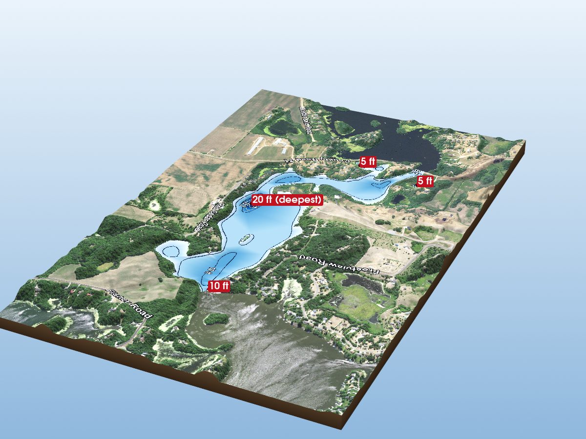 Depth map of Zumwalde Lake